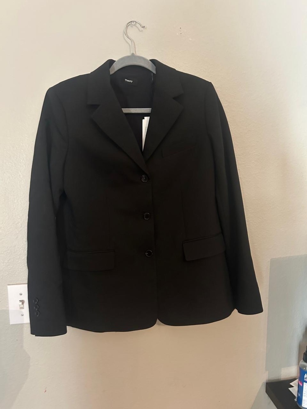 Theory Black Tailored Single-Button Blazer